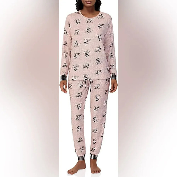 DISNEY NWOT Mickey and Minnie Mouse Pajama Bottom in Mauve *BOTTOMS ONLY* - Picture 1 of 6